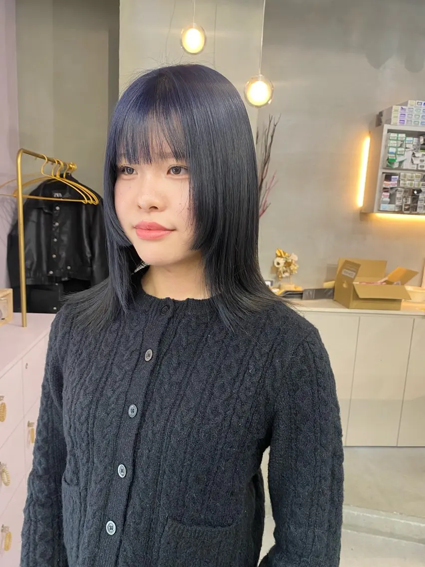 ミディアム カラー ヘアカラー 前橋 姫奈のヘアスタイル