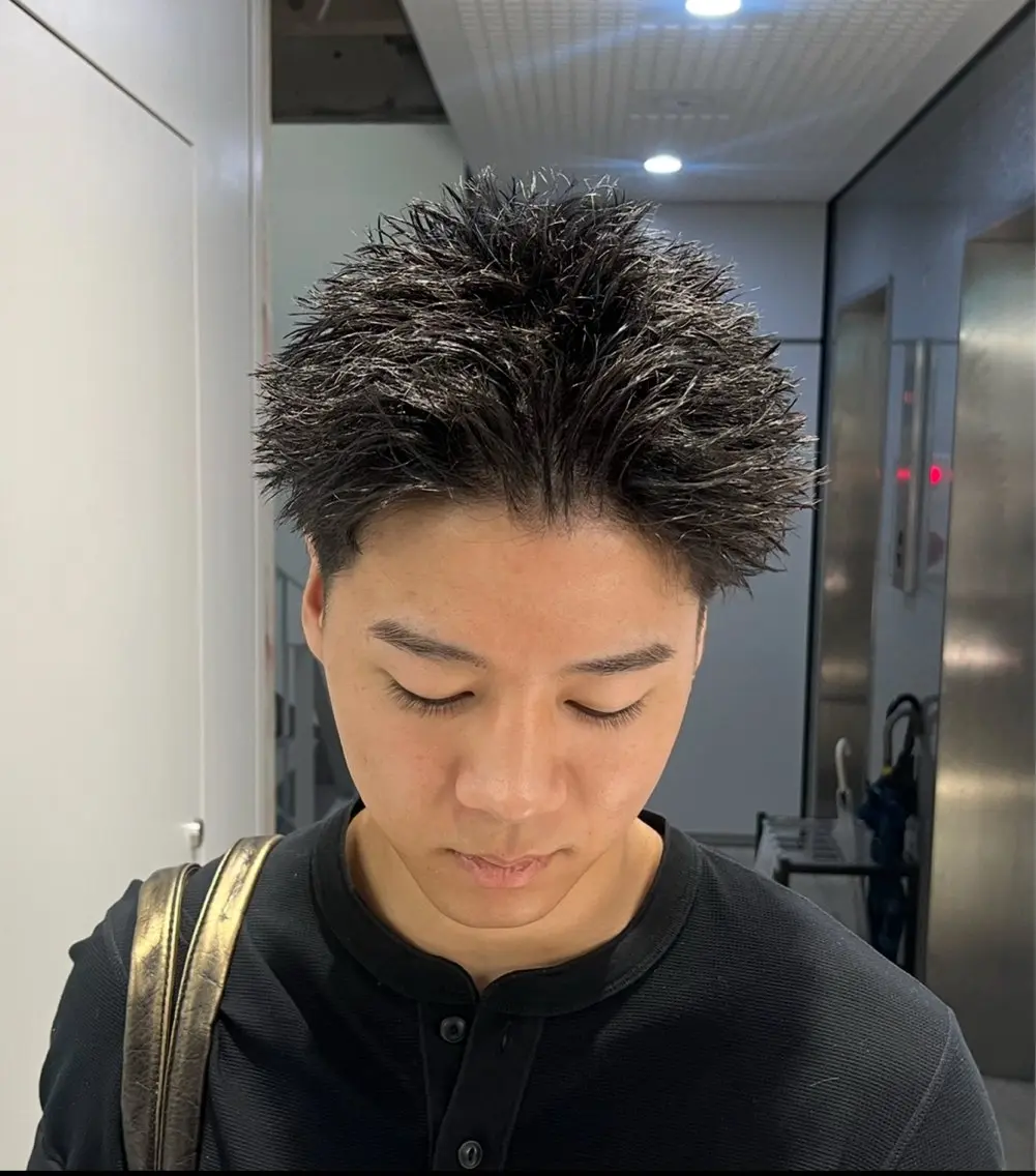 ショート カラー パーマ メンズ メンズパーマ メンズショート スパイキーショート ショートヘア カット パーマ 🔥メンズ 特化🔥菊水皐暉🔥のヘアスタイル