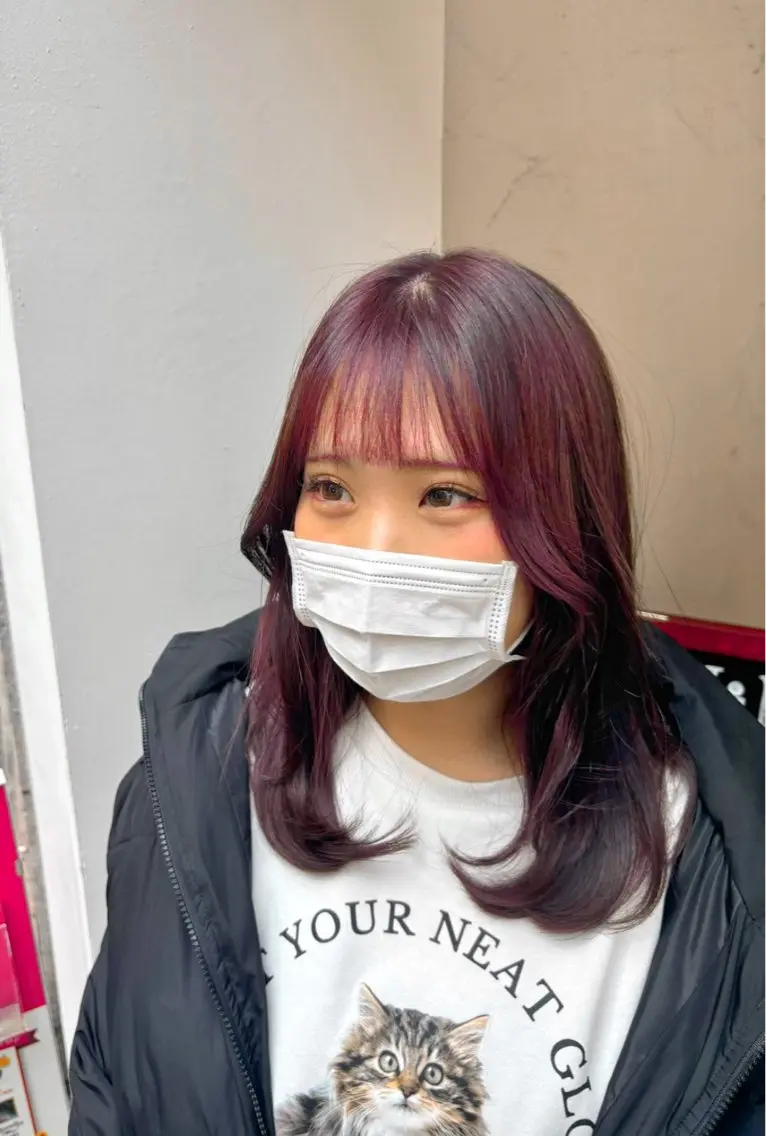 セミロング 韓国風ヘア レイヤーカット カット ヘアカラー 🌼韓国ヘア🌼 田中義也のヘアスタイル