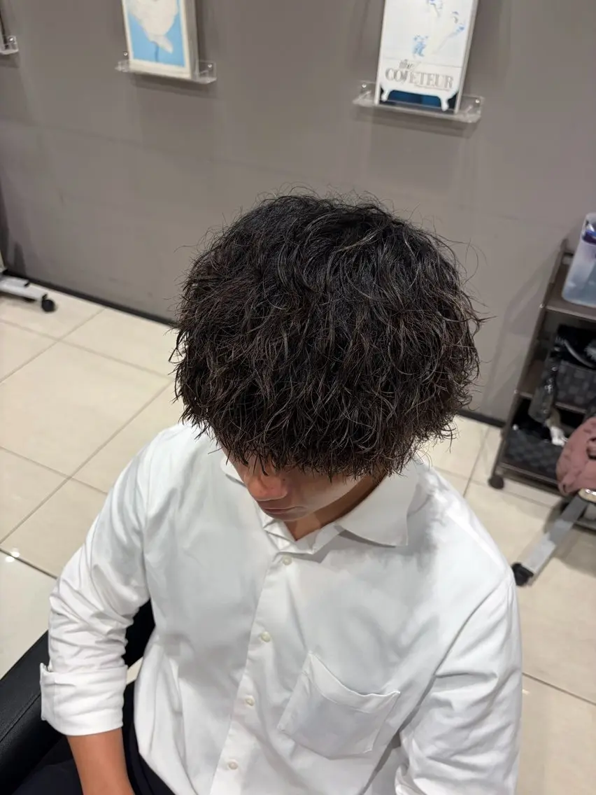 パーマ メンズ マッシュウルフ マッシュ メンズパーマ メンズウルフカット ウルフカット 関内/メンズパーマ/ 男性専門/菊池蒼大のヘアスタイル