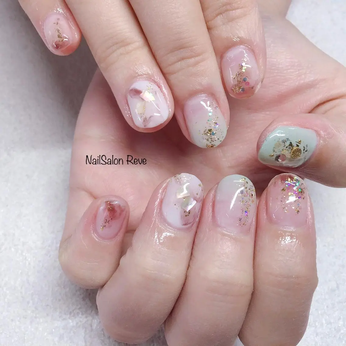 ネイル ジェルネイル ニュアンスネイル 春ネイル ハンドネイル NailSalon Reveのネイルデザイン
