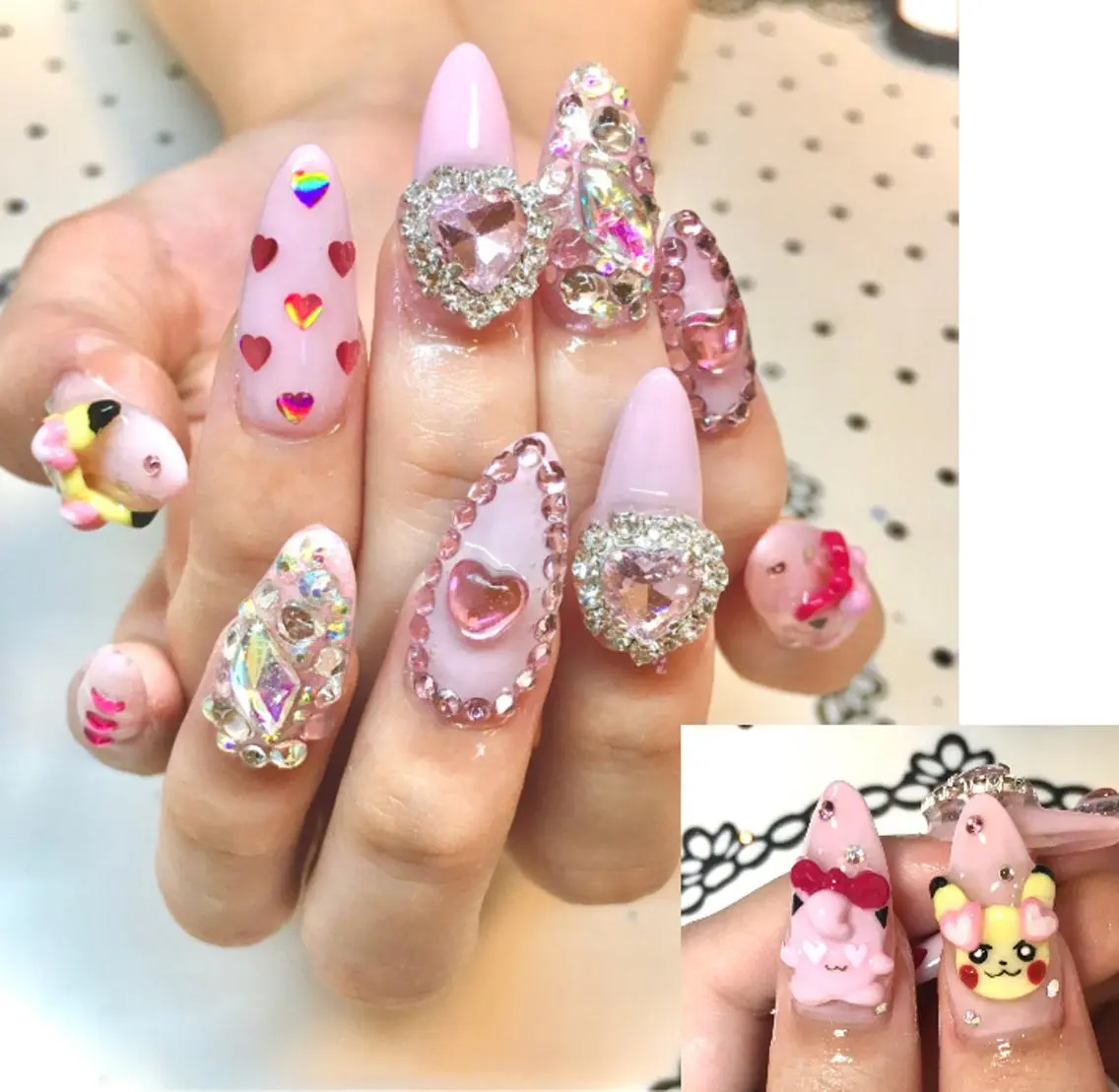 ネイル ハート 持ち込み ハンドネイル nailist cocoのネイルデザイン