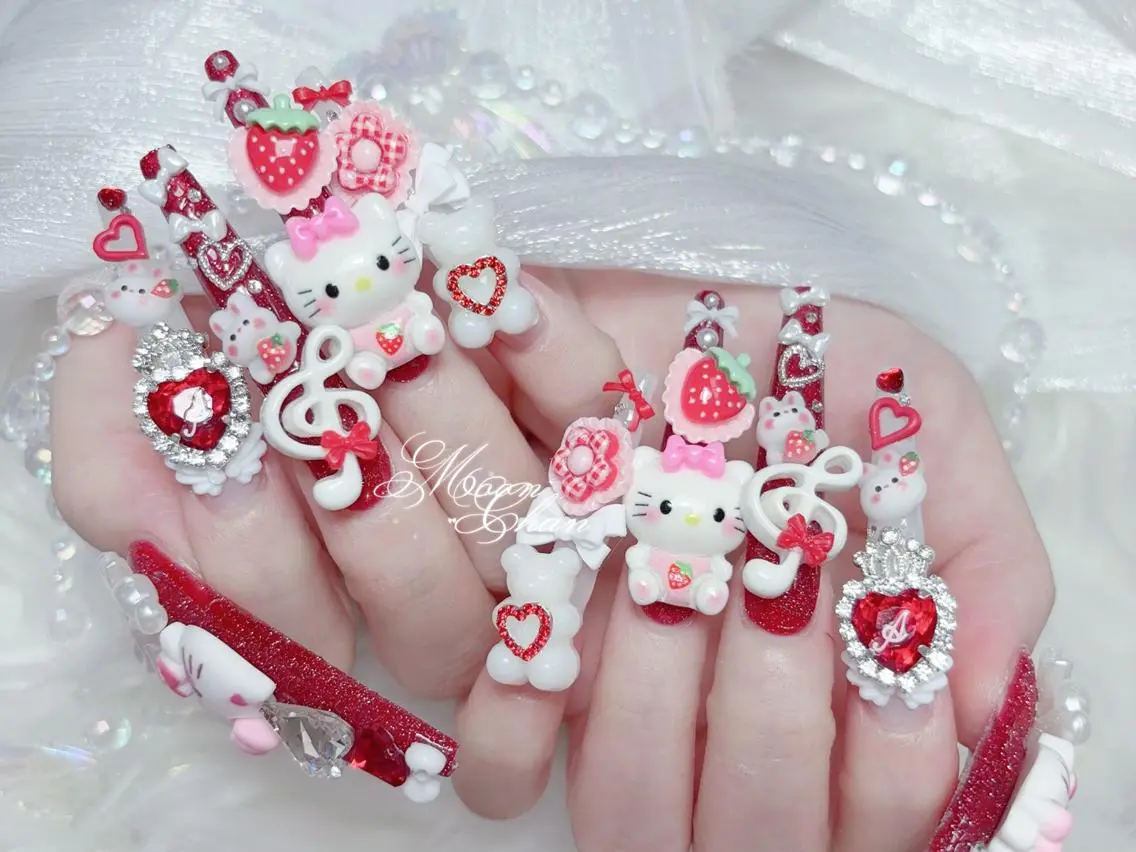 ネイル チークネイル 長さ出し キラキラネイル 韓国ネイル ロングネイル ハンドネイル ハンドケア KTNail 🎀 長さ出し専門店のネイルデザイン