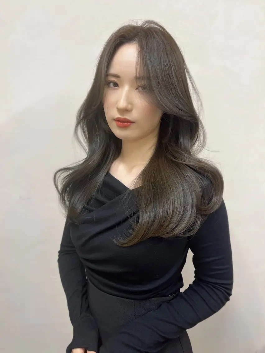 ロング レイヤーカット 韓国ヘア レイヤーカットのヘアスタイル