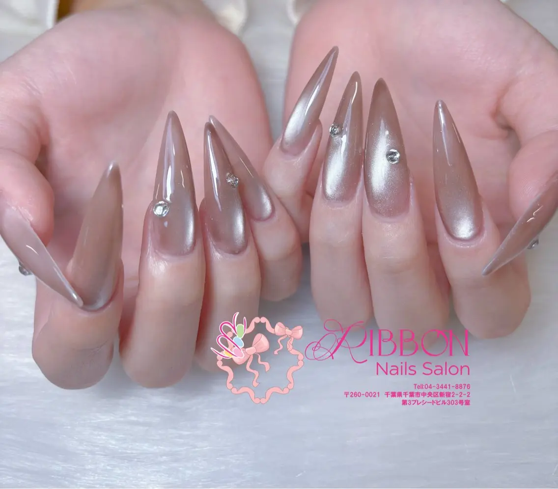 ネイル フットネイル フレンチネイル ジェルネイル 韓国ネイル マグネットネイル ハンドネイル Ribbonnail salonのネイルデザイン
