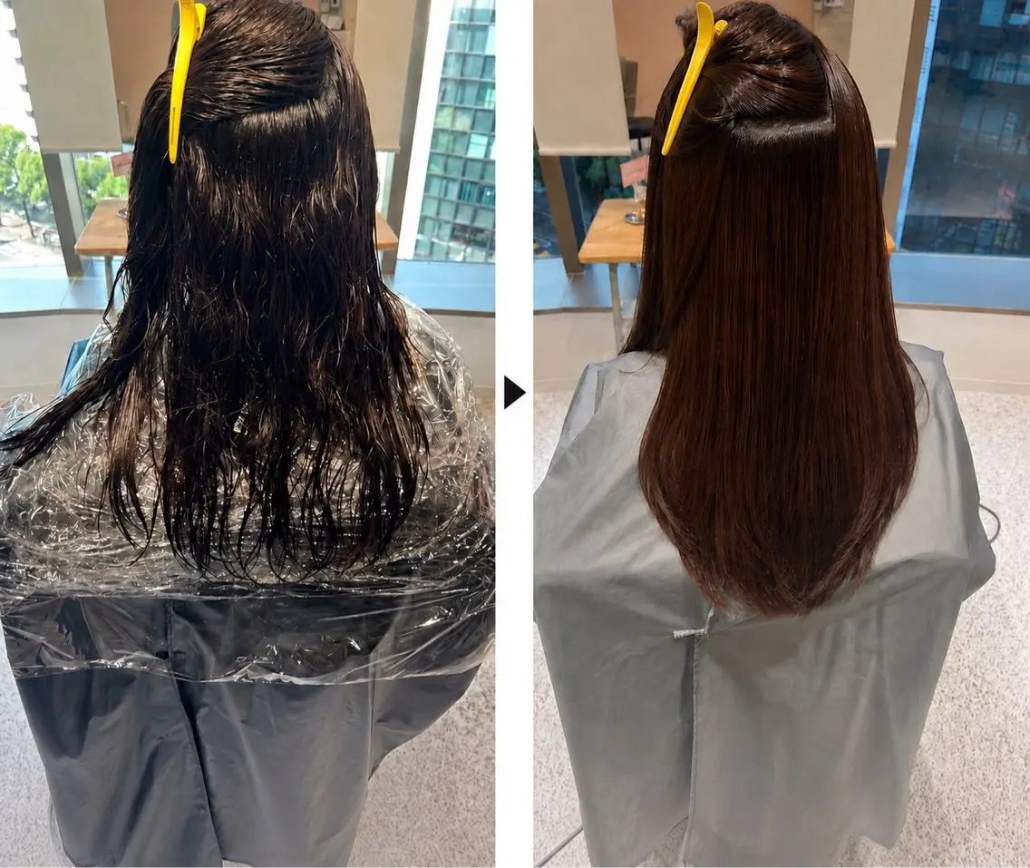 ロング カット 縮毛矯正 トリートメント 艶髪特化矯正カット ✨️MOMOEのヘアスタイル