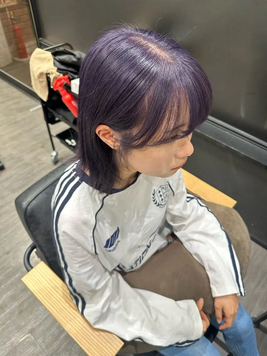 ミディアム カラー ブリーチ ラベンダーカラー ヘアカラー トリートメント 艶髪レイヤー上田 紗也🇰🇷💗のヘアスタイル