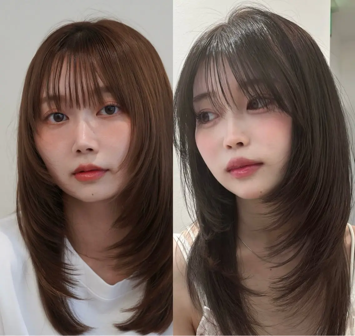 セミロング カット 縮毛矯正 / 透明感カラー首藤大翔のヘアスタイル