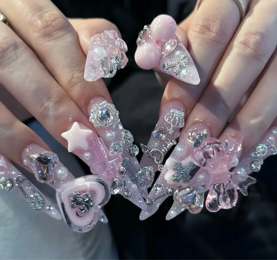ネイル オーロラネイル ブルー フットネイル ジェルネイル 氷ネイル・うるうるネイル ハンドネイル Rin Nail 新大久保店のネイルデザイン
