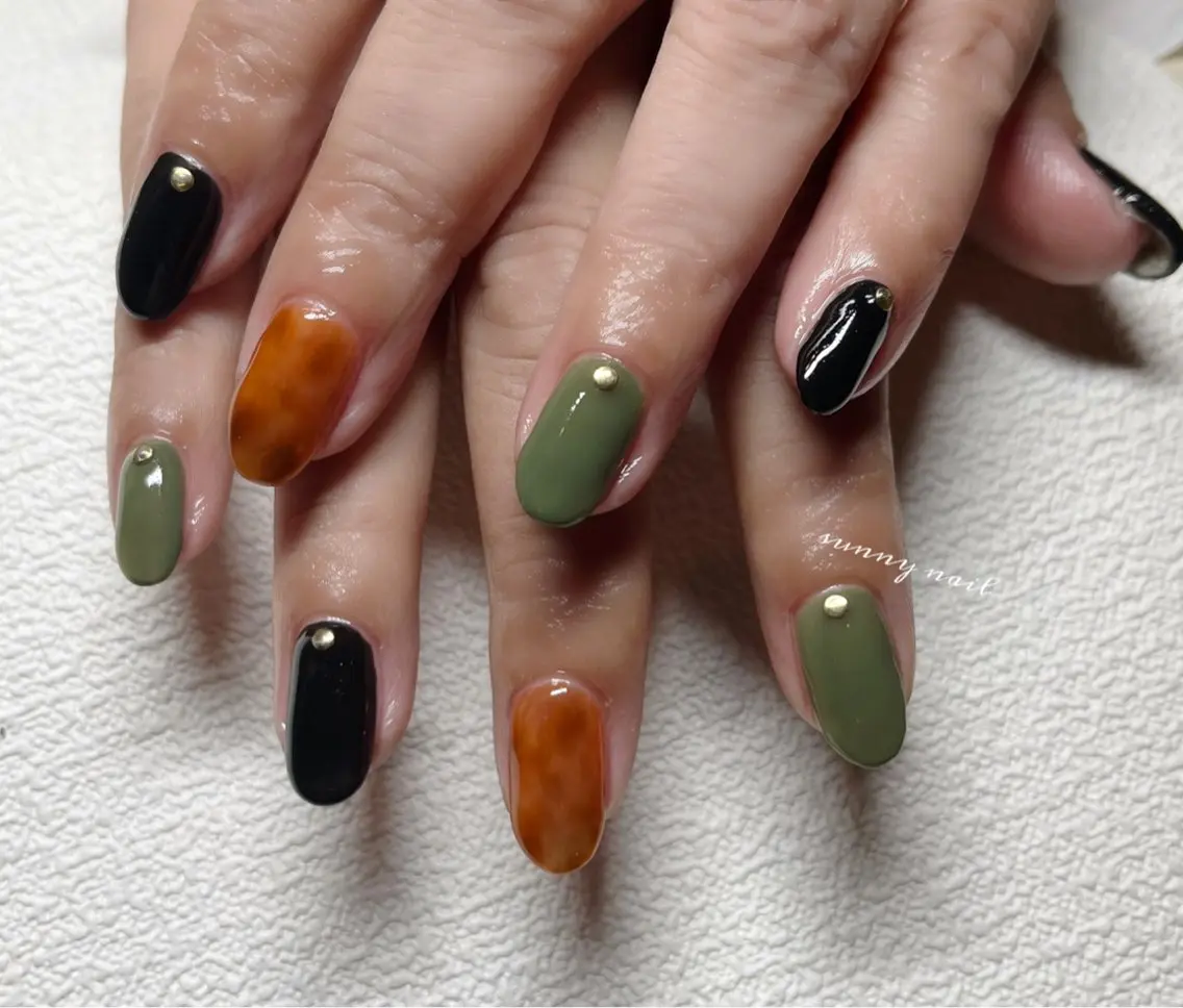 ネイル べっ甲ネイル ジェルネイル パラジェル sunny nailのネイルデザイン