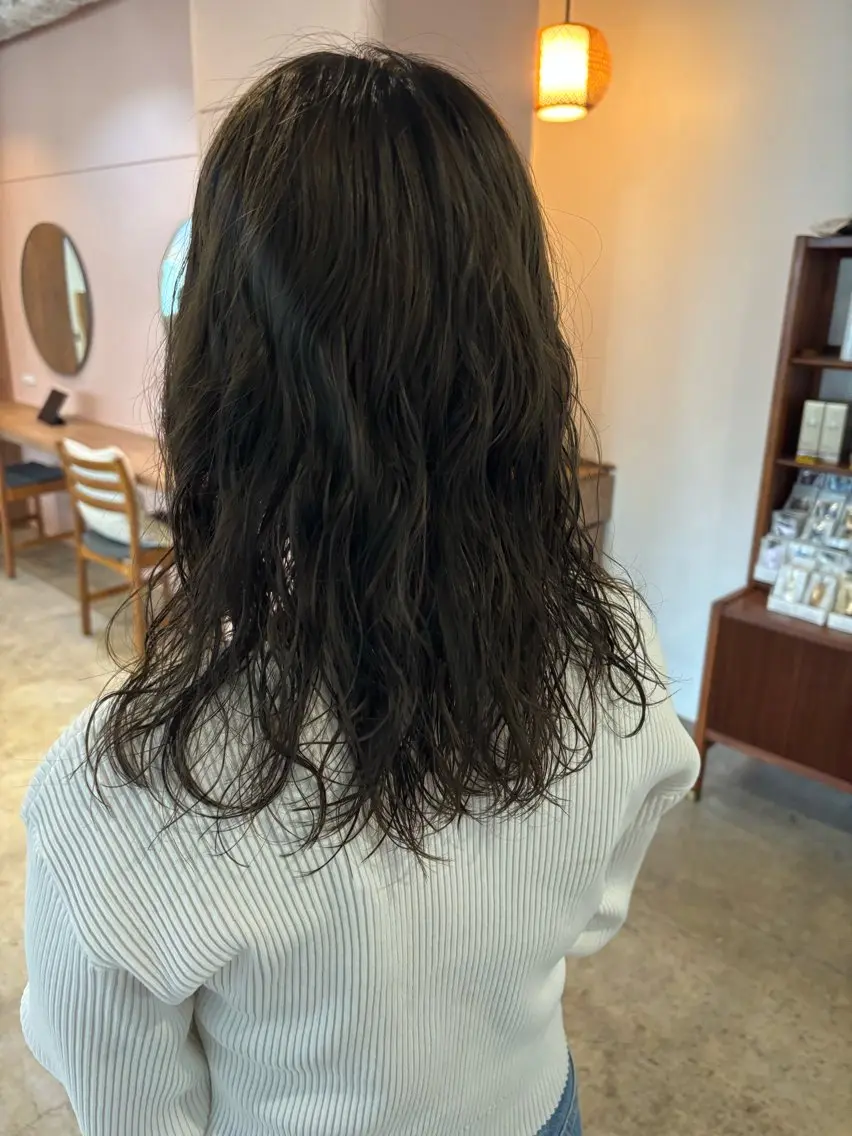 セミロング カラー パーマ カット パーマ トリートメント Hayashi Shioriのヘアスタイル