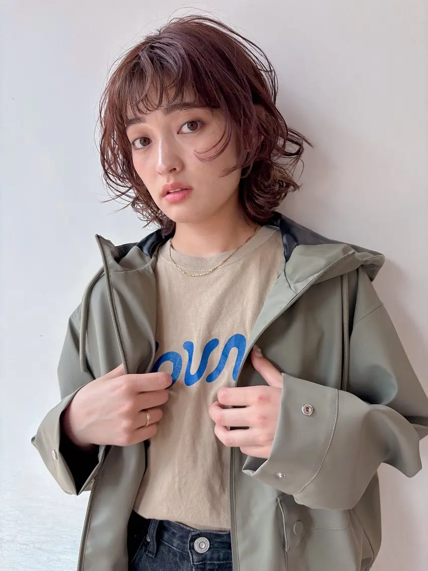 パーマ ボブ カット パーマ トリートメント ボブ/ミディアム 親しみやすさ/さくらのヘアスタイル