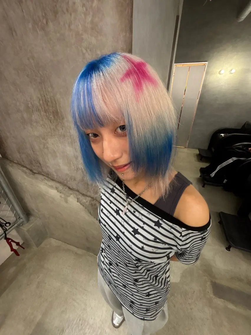 ミディアム カラー ヘアカラー デザインカラー /rioのヘアスタイル