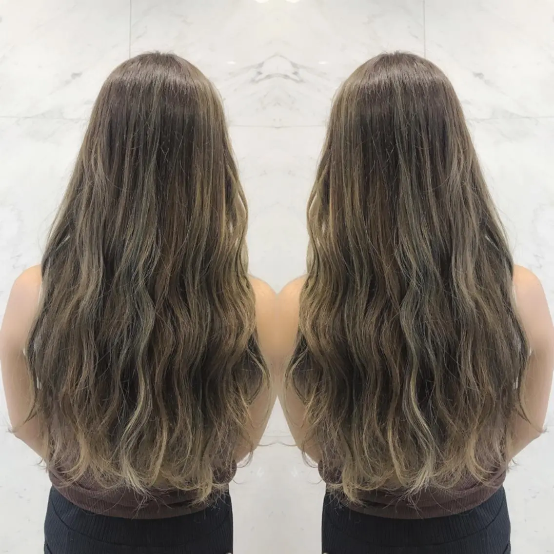 セミロング カラー ヘアカラー 重政 和樹のヘアスタイル