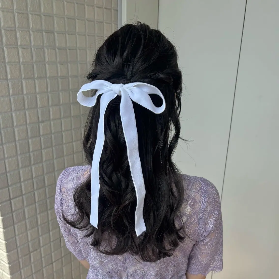 ヘアアレンジ ハーフアップ ヘアセット 銀座：似合わせカラー オリーブ🫒アレンジのヘアスタイル