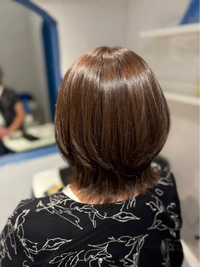 ミディアム カラー くびれヘア レイヤーカット カット ヘアカラー トリートメント ヘッドスパ masumi hair&spaのヘアスタイル