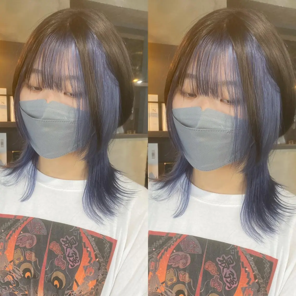 ミディアム カラー カット ヘアカラー トリートメント yoriダブルカラー 代表すがわらのヘアスタイル