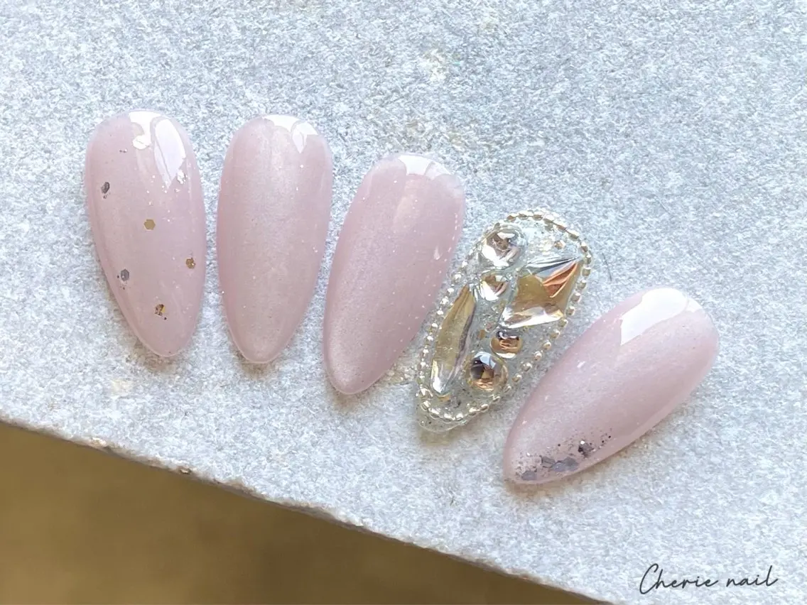 ネイル ジェルネイル マグネットネイル ピンク 春ネイル Cherienail yunaのネイルデザイン