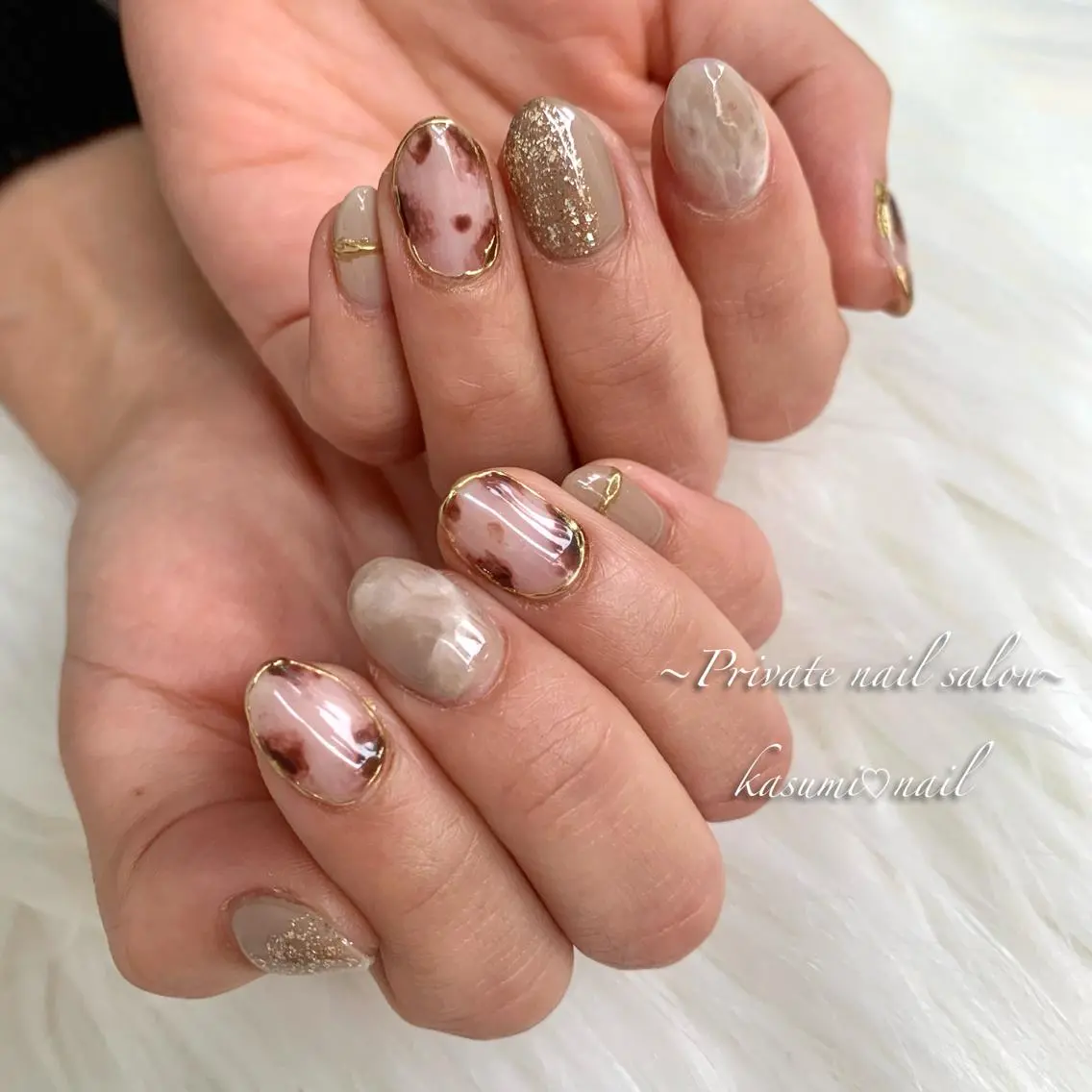 ネイル アートネイル ラメ(グリッター) マグネットネイル ミラーネイル 持ち込み KASUMI♡ Nailのネイルデザイン