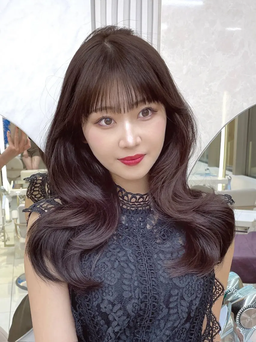 セミロング カット ヘアカラー トリートメント 顔周り/レイヤー /韓国ヘア/TAKUのヘアスタイル