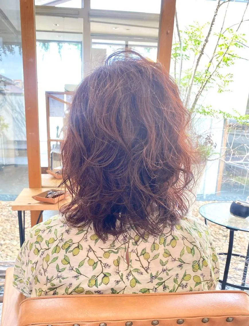 パーマ 酸性ストレート/ブリ ーチなしWカラー河本のヘアスタイル