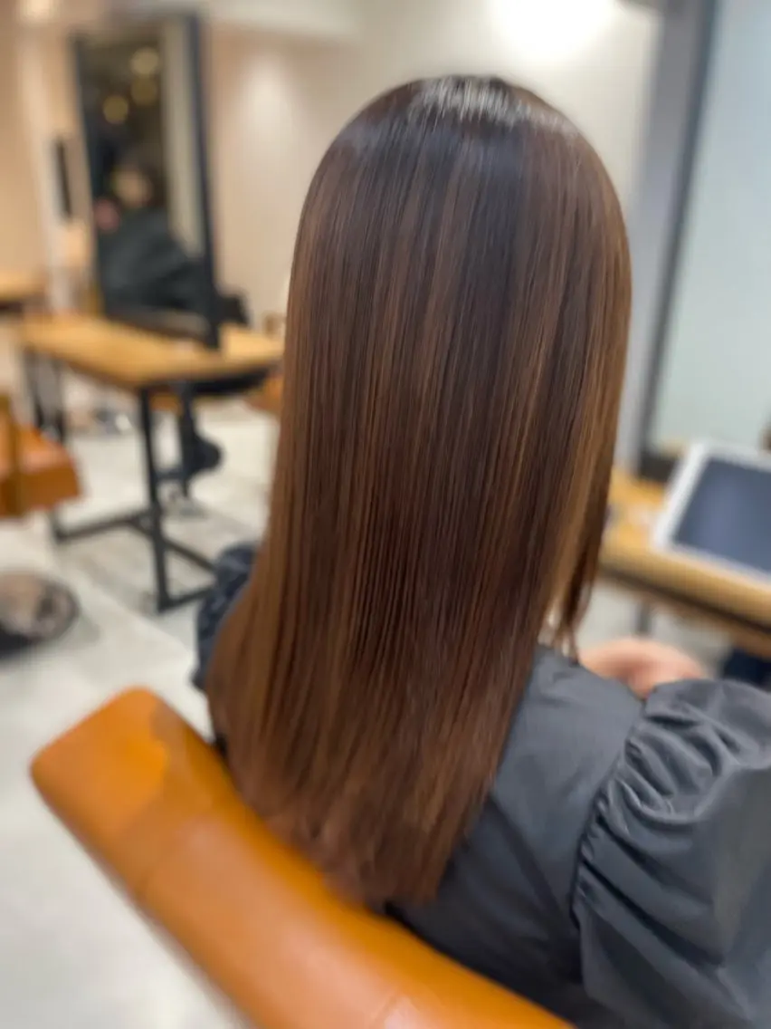 セミロング 縮毛矯正 トリートメント 中原 栞奈のヘアスタイル