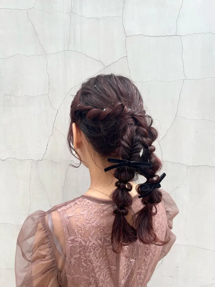 ロング ヘアアレンジ 結婚式・ブライダル ヘアセット レイヤー×透明感 ヘアセット/ミサトのヘアスタイル
