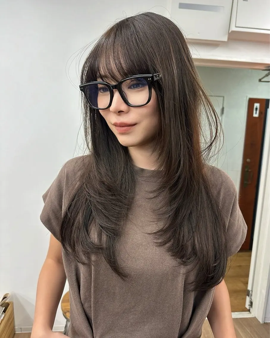 ロング カラー カット ヘアカラー トリートメント 韓国風×透明感カラー 髪質改善オタベシンヤのヘアスタイル