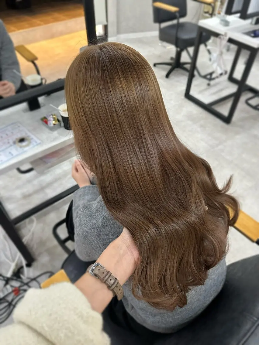 ロング カラー カット ヘアカラー Rinka/梅田/ 透け感カラー🤎のヘアスタイル