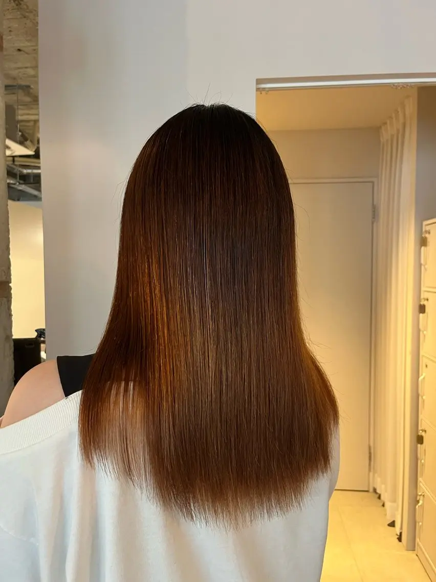 ロング パーマ カット パーマ 縮毛矯正 トリートメント 久保田 群青のヘアスタイル