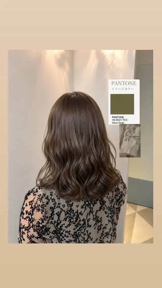 ミディアム カラー ベージュカラー 透明感カラー オリーブベージュ オリーブカラー オレンジ ヘアカラー トリートメント ヒナ/酸性ストレート /髪質改善のヘアスタイル