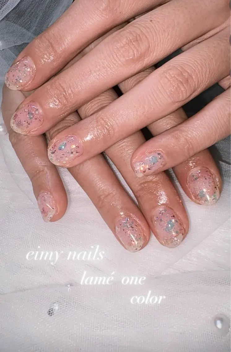 ネイル クリアネイル ラメ(グリッター) ワンカラーネイル ハンドネイル eimy nails♡のネイルデザイン