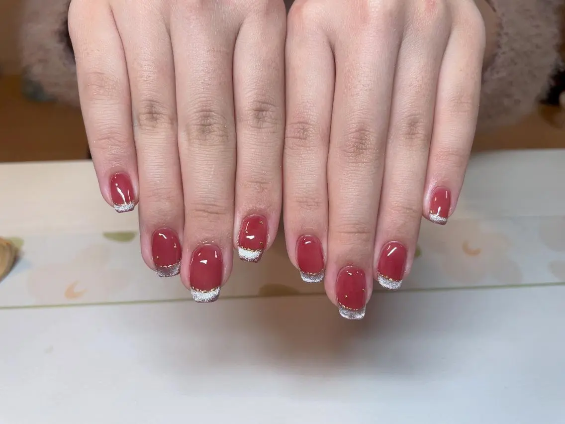 ネイル フレンチネイル マグネットネイル マグネットフレンチ ハンドネイル エン Nail salonのネイルデザイン