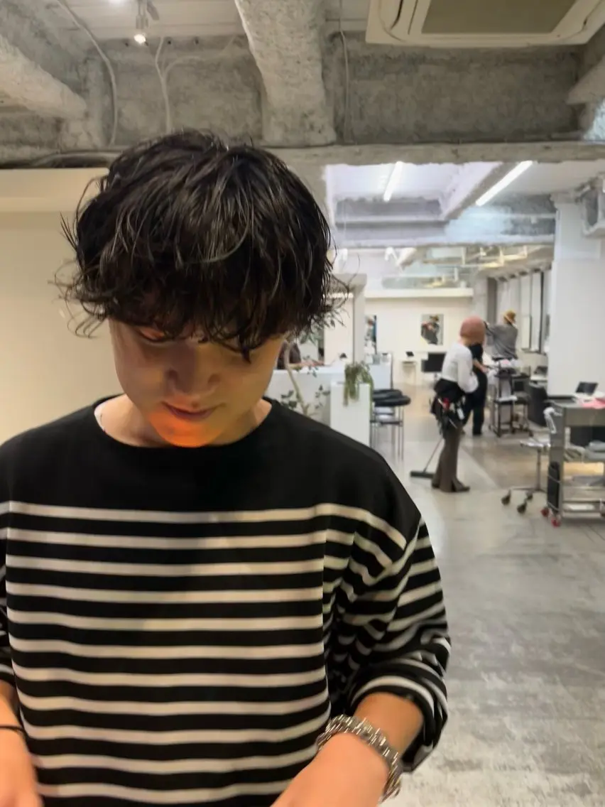 パーマ メンズ メンズパーマ メンズウルフカット ウルフカット カット パーマ ANY/メンズ特化/ シバヤ ユウキのヘアスタイル