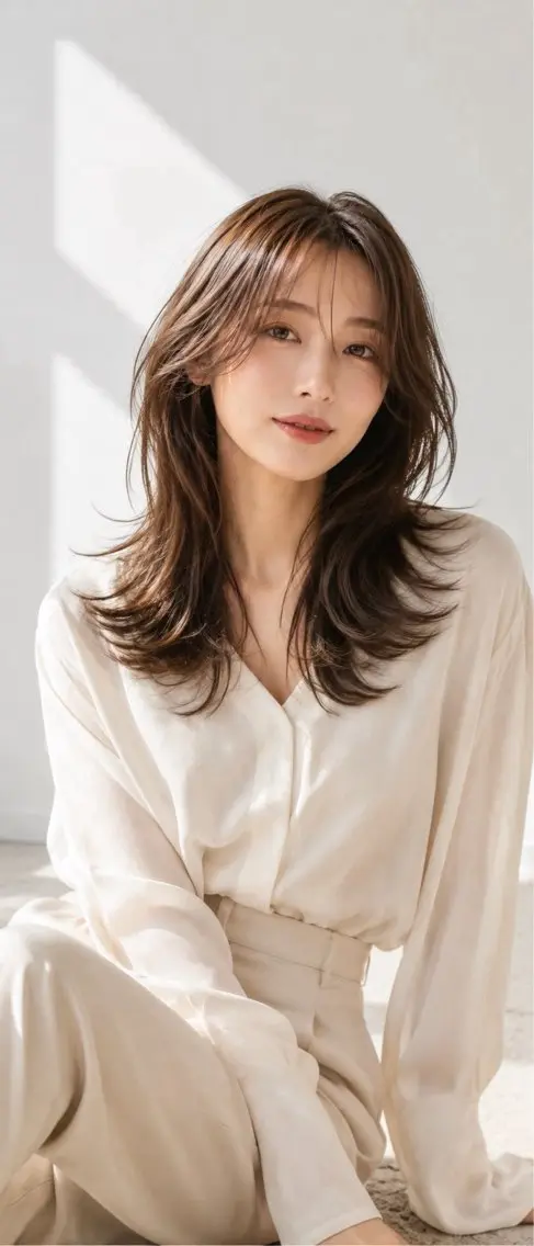 セミロング カラー カット ヘアカラー 似合わせ美髪ヘア✨ 天王寺.阿倍野🌈のヘアスタイル