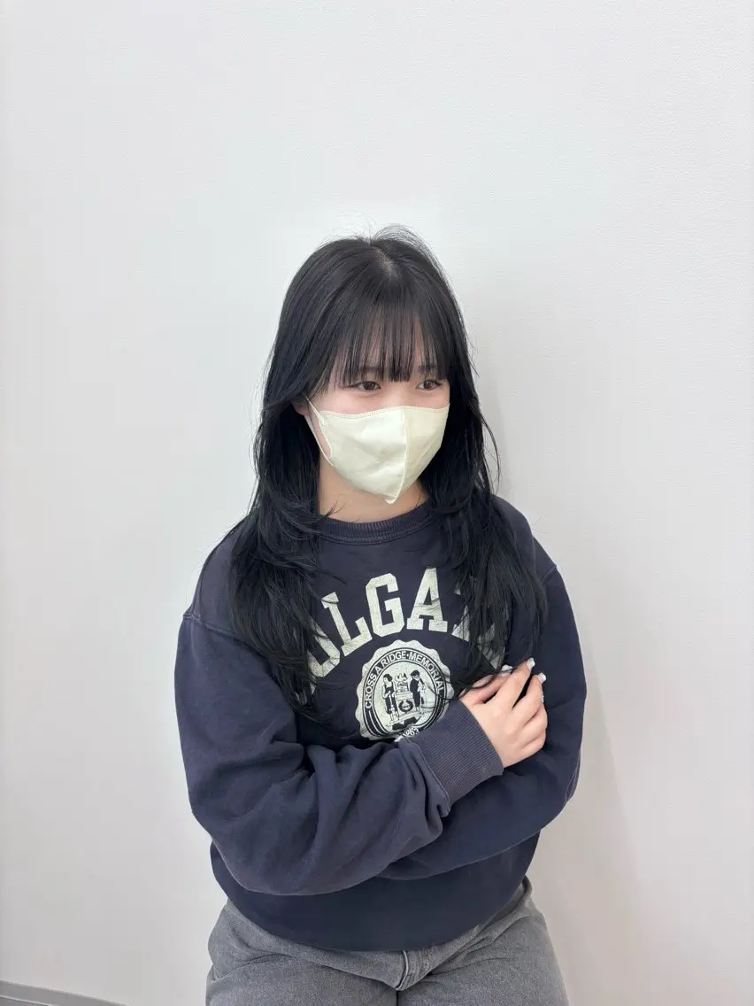 ロング カラー 鍋嶋 涼香のヘアスタイル