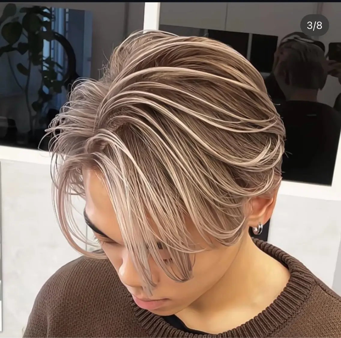カラー メンズ ベージュカラー ホワイトベージュ ヘアカラー 原宿/ハイライト バレイヤージュ/大智のヘアスタイル