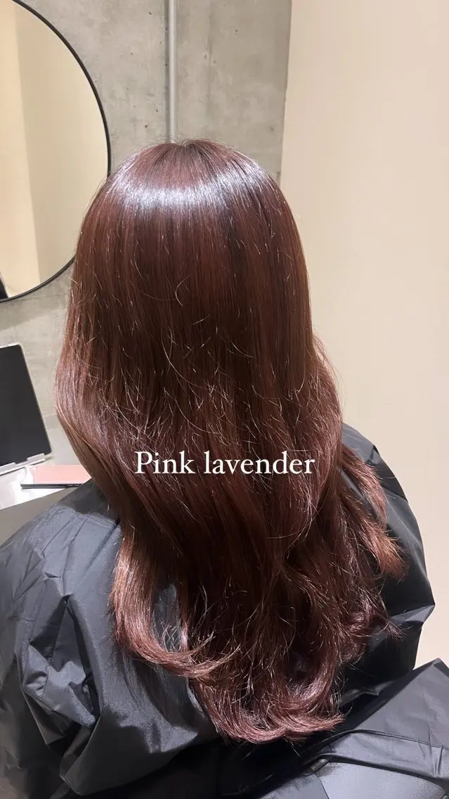 ロング ピンクラベンダー 顔周り/レイヤー カット🎀ヒラバルのヘアスタイル