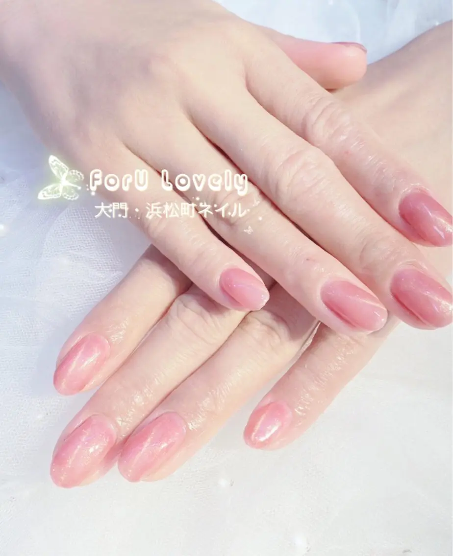 ネイル 桜ネイル フットネイル フレンチネイル ジェルネイル ラメ(グリッター) ハンドネイル ハンドケア 大門浜松町 ネイルのネイルデザイン