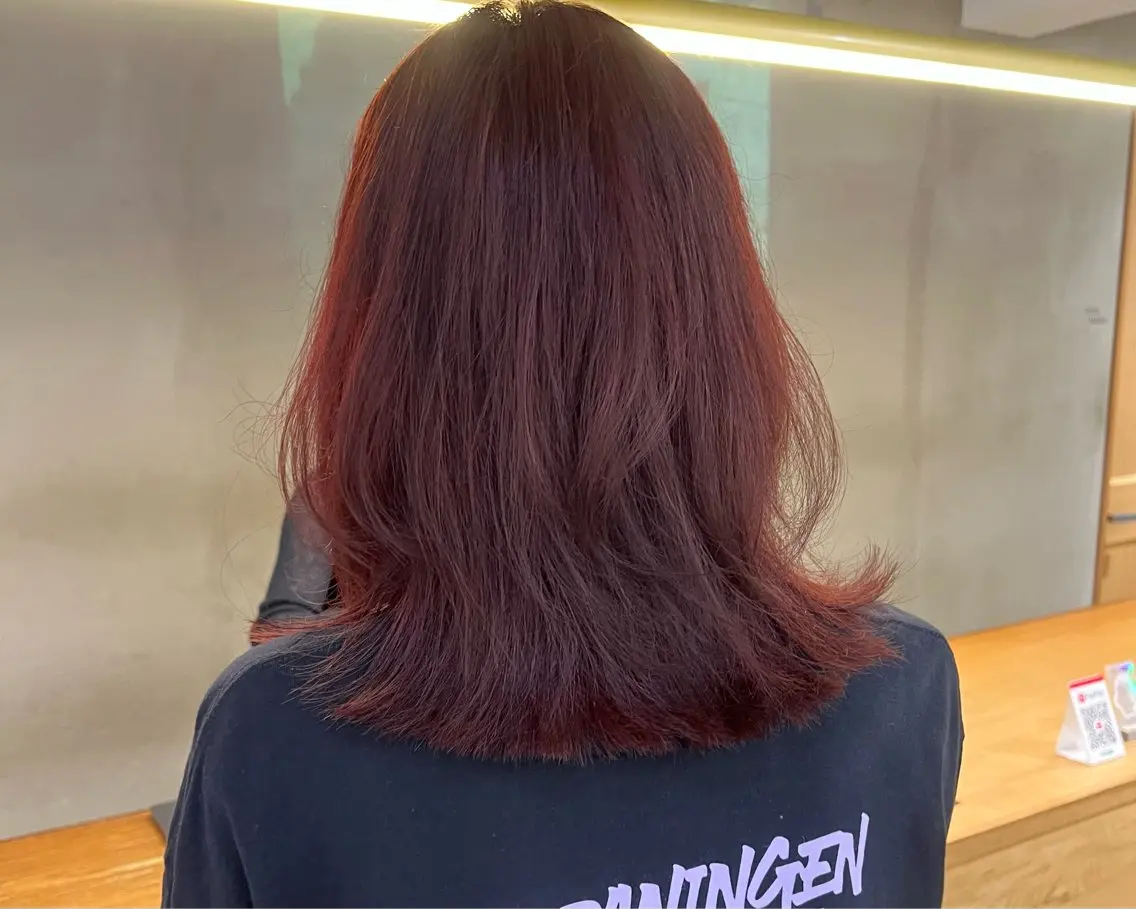 ミディアム カラー 透明感カラー カット ヘアカラー トリートメント レイヤー/縮毛矯正/ 暖色/mao🎀のヘアスタイル