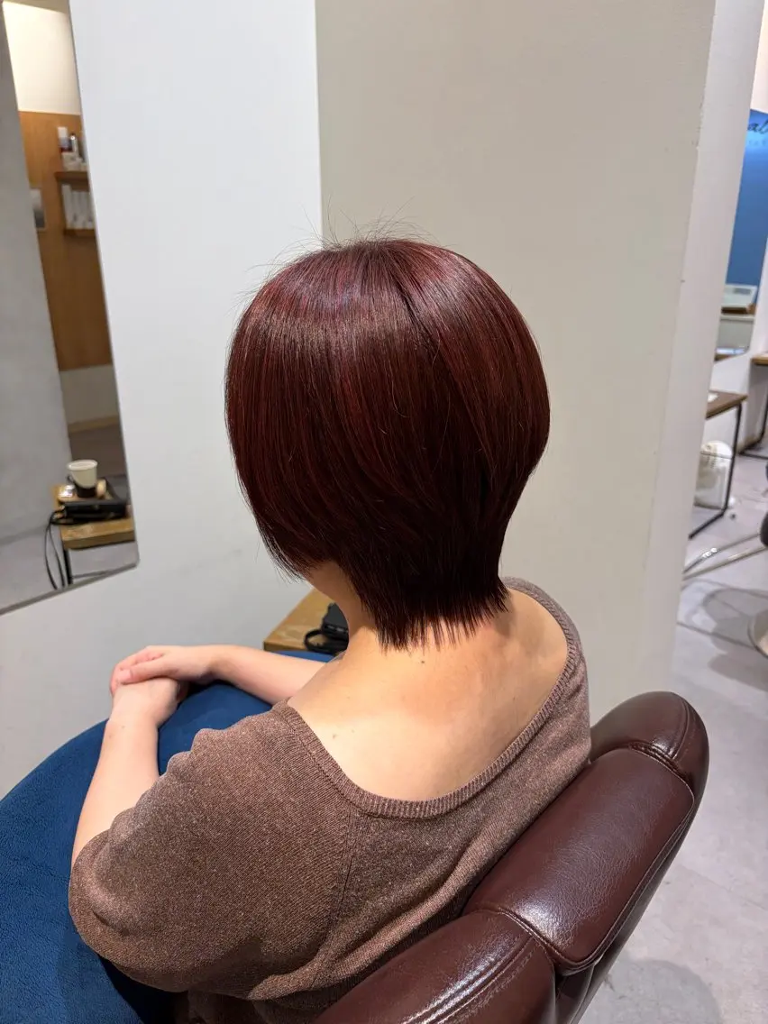 ショート カラー カット ヘアカラー トリートメント 荒井 茉凜のヘアスタイル
