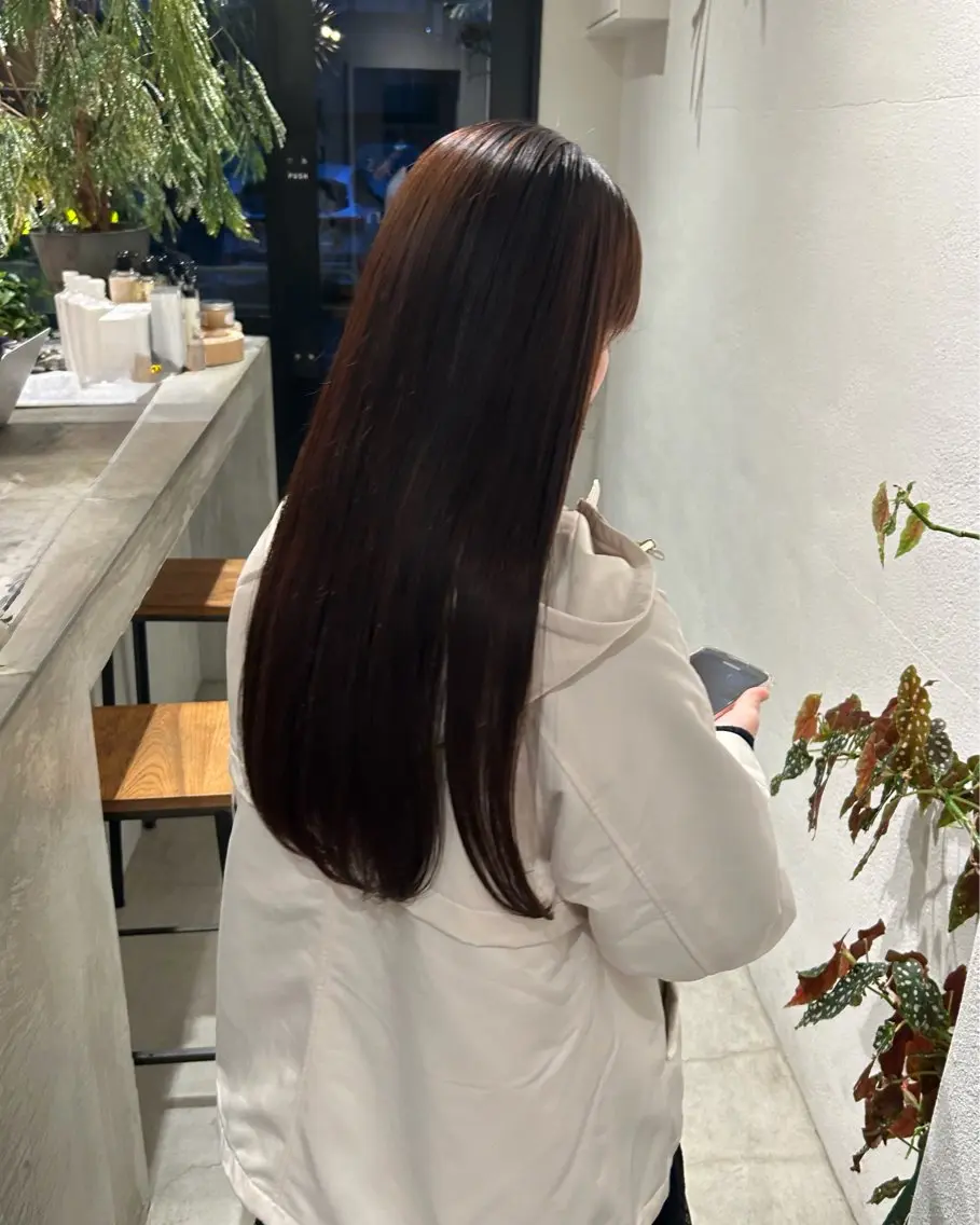 ロング 酸性ストレート 縮毛矯正 azumi🪷 似合わせカラーのヘアスタイル