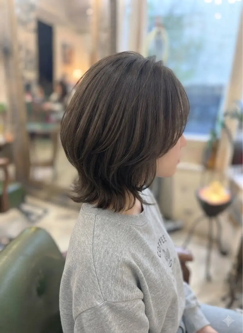 ミディアム ボブ レイヤーカット カット ヘアカラー 新宿御苑/ショート ショートボブ/山口のヘアスタイル