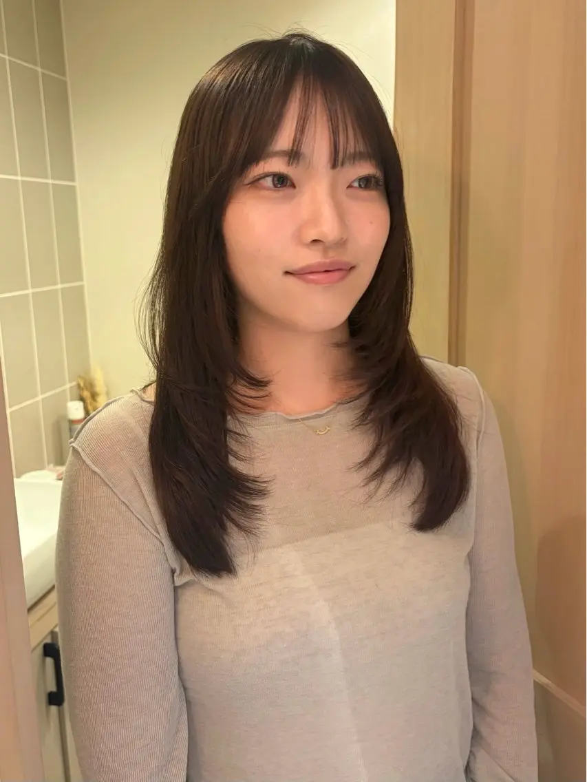 ミディアム カラー カット ヘアカラー -みつま はるな-のヘアスタイル