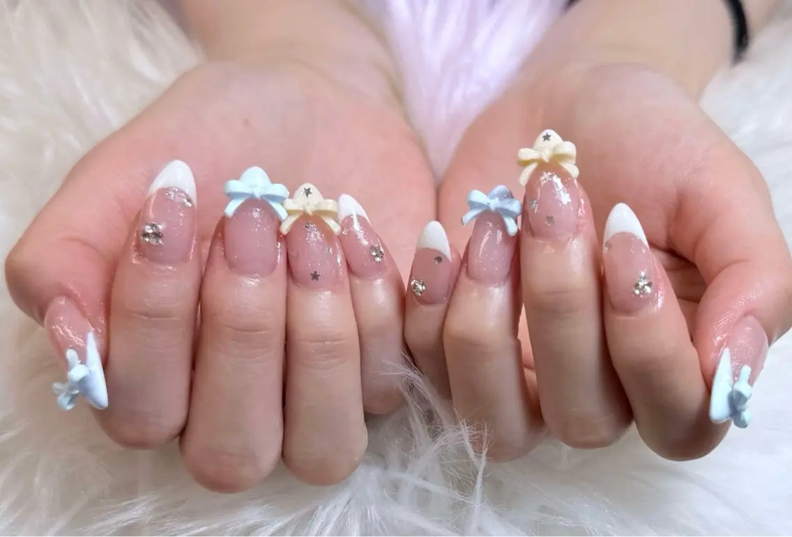 ネイル チークネイル 長さ出し フットネイル マグネットネイル 持ち込み ハンドネイル ANH NAIL ゴテゴテ専門店💎のネイルデザイン