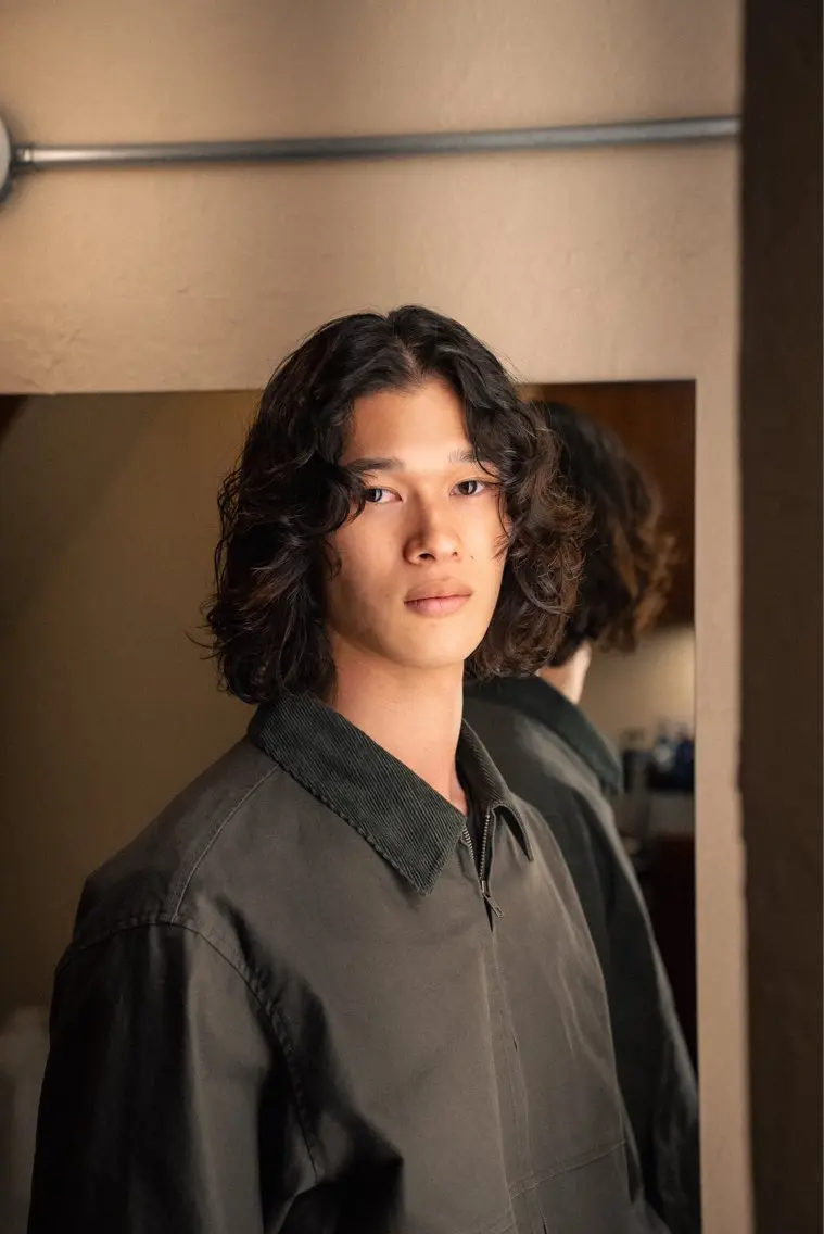 セミロング カラー パーマ メンズ メンズパーマ セミロングパーマ 🔗メンズサロン🔗 Kieのヘアスタイル