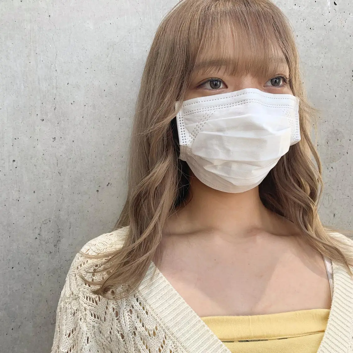 セミロング カラー アッシュ アッシュグレー アッシュグレージュ バレイヤージュ ミストバング 韓国ヘア 🦋KIRA🦋のヘアスタイル