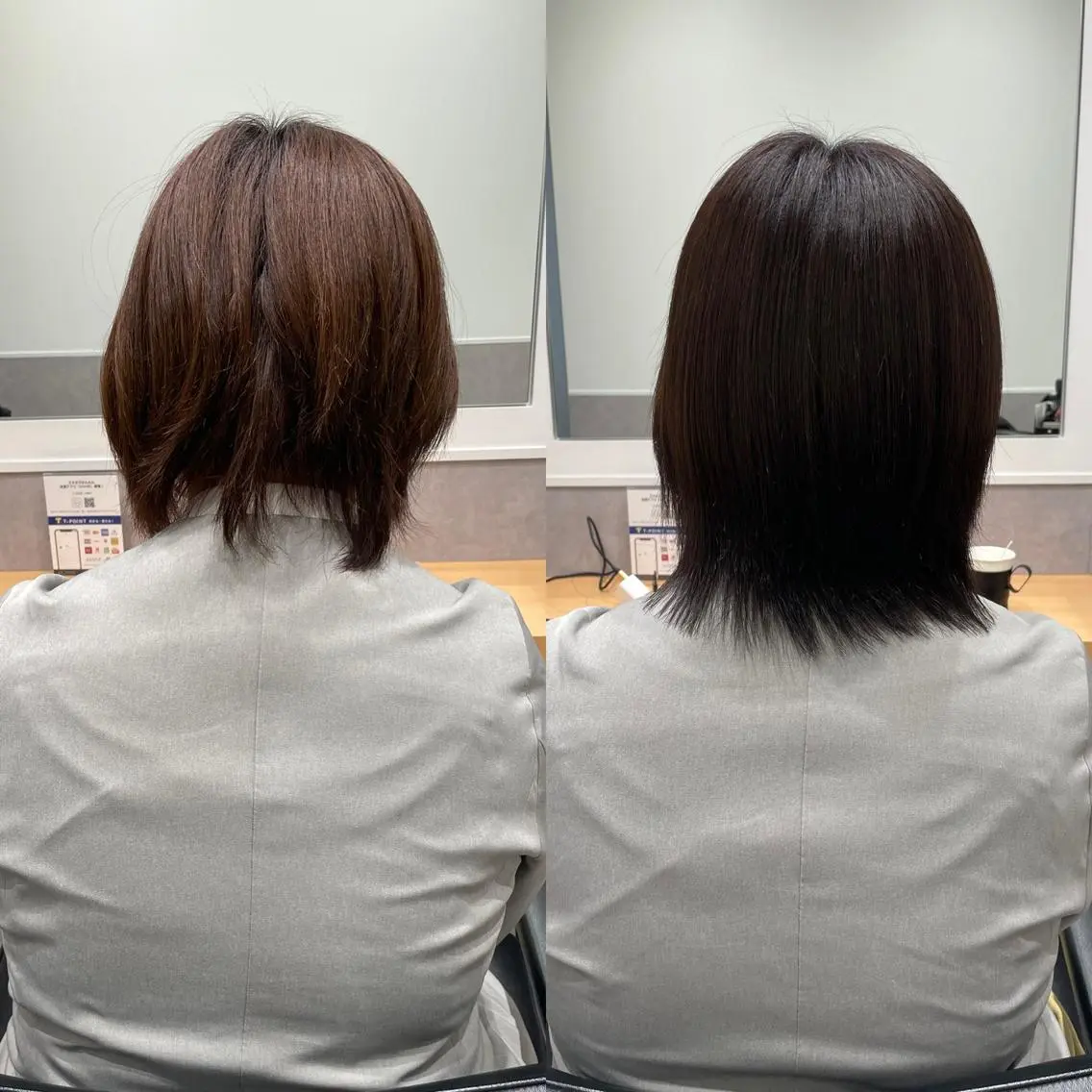 セミロング カラー アディクシーカラー エドルカラー グレージュ トリートメント 髪質改善ヘアケア 艶髪特化/上田のヘアスタイル
