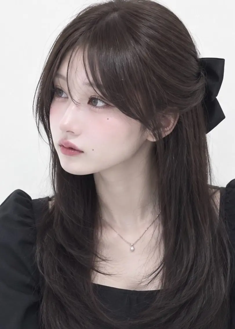 ロング カラー ロングレイヤー くびれヘア 顔周りカット 韓国風ヘア くびれレイヤー カット ヘアカラー トリートメント ダメージレス美容師 🌱水島侑理のヘアスタイル