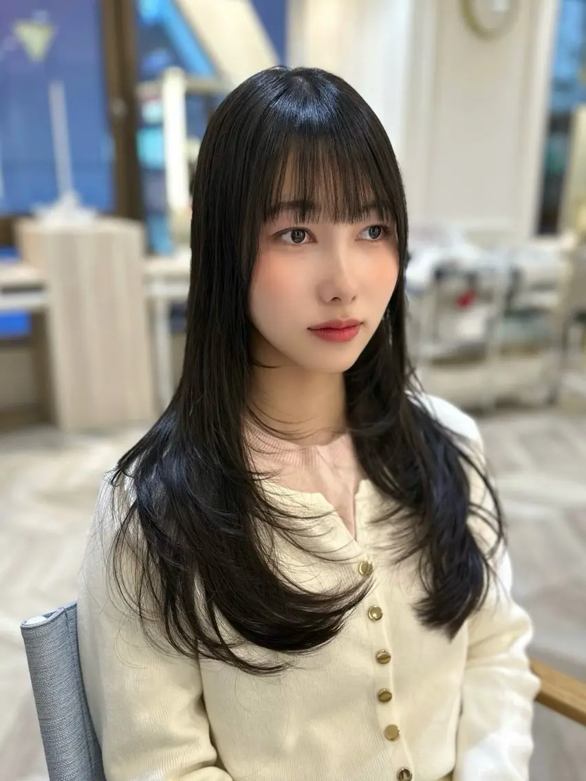 ロング 韓国ヘア 🇰🇷 RUKA 🩵🤍のヘアスタイル